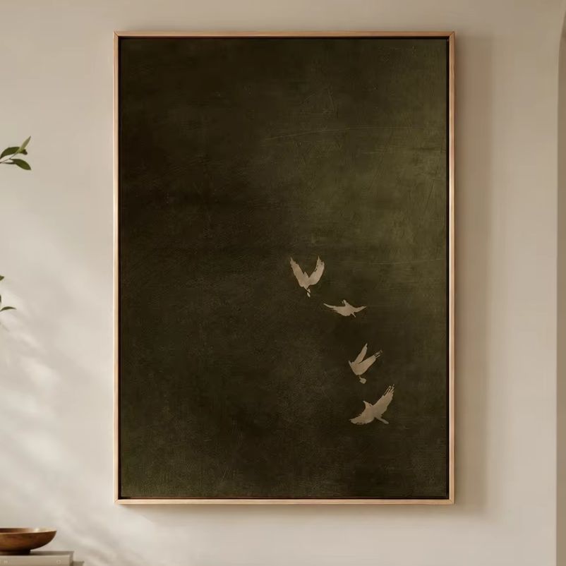 Arte em Tela Verde Oliva com P - Home Decor Green avaliação e preço