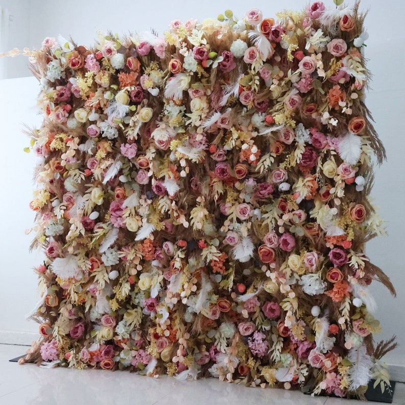 Fundo De Parede De Flor Artifi - Home Decor Event avaliação e preço