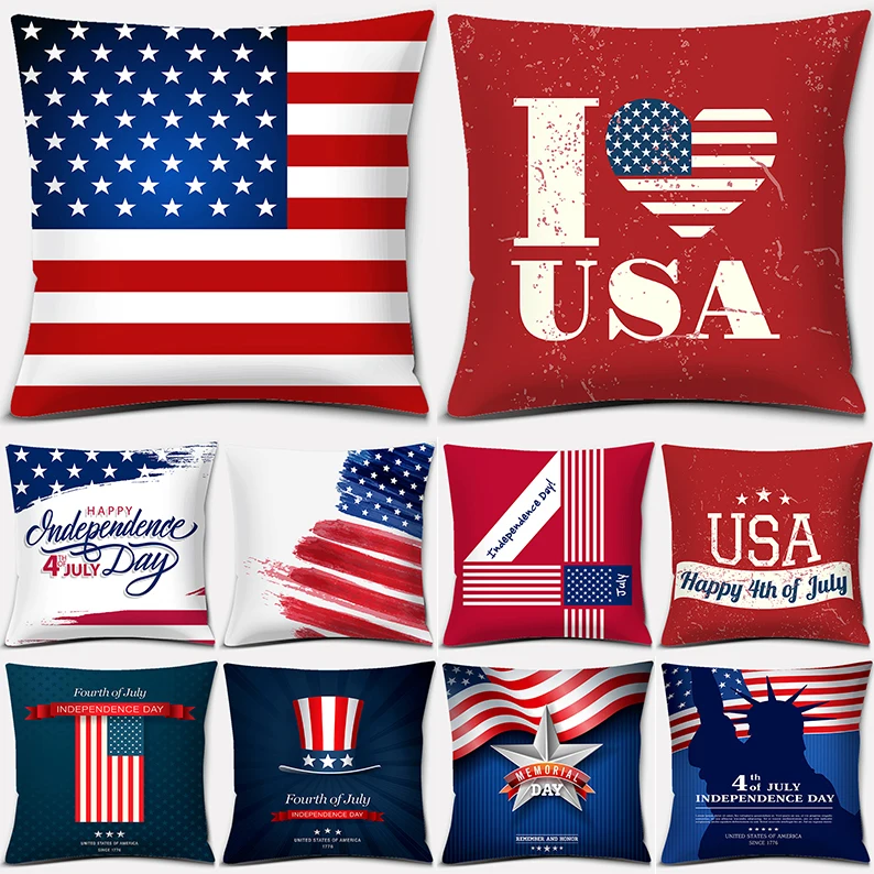 Home Decor Kuching - Amor e EUA Impresso Fronha Quadrada,