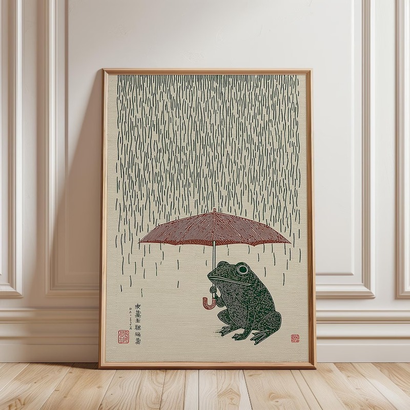 Pôster de sapo japonês com gua - Home Decor Japanese avaliação e preço