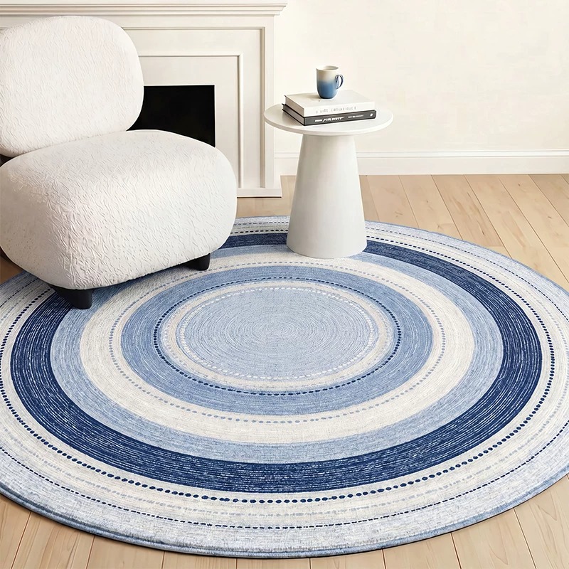 Home Decor Online Game - Tapete Redondo Azul Moderno Abstrato para