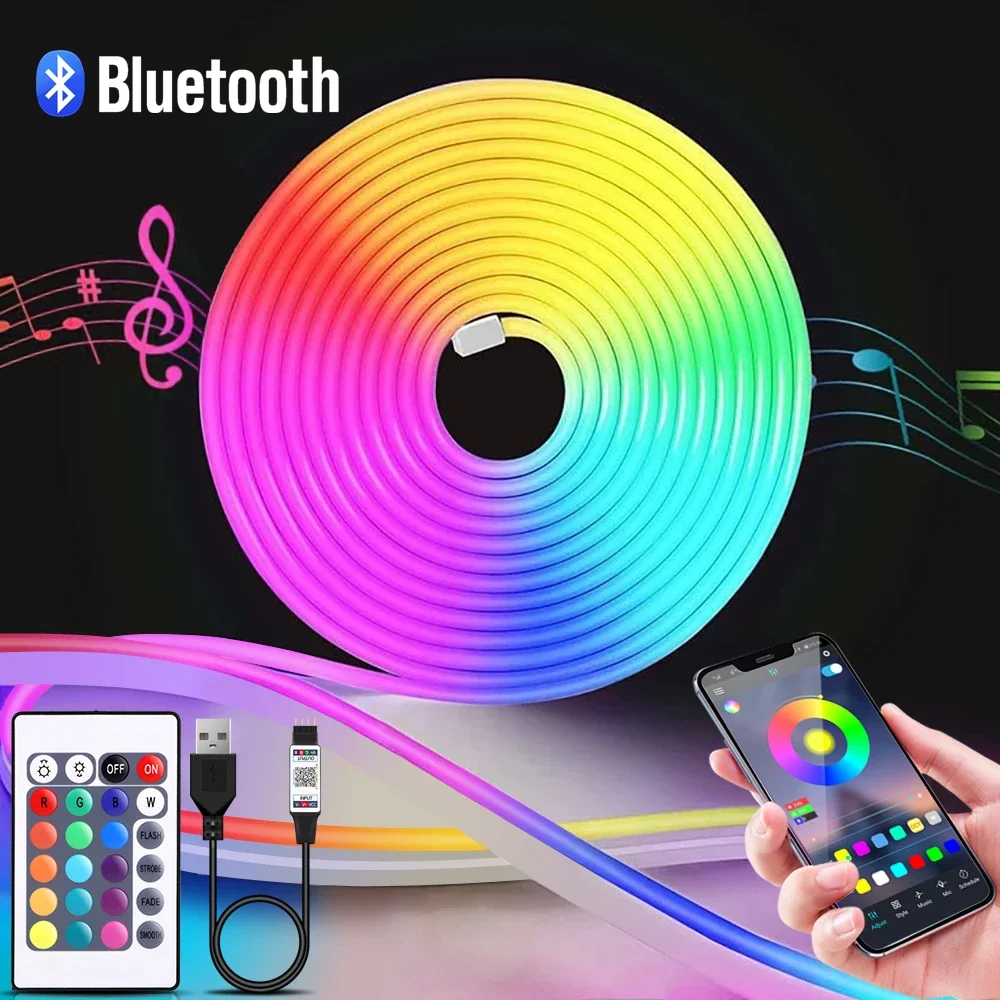 1-5m rgb led neon luz de tira  - Home Decor App Free avaliação e preço