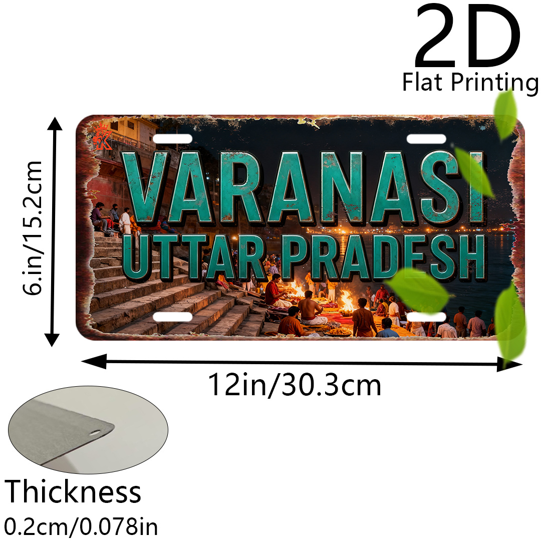 Placa de Metal Vintage Durável - Home Decor Varanasi avaliação e preço
