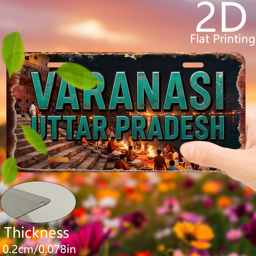 Placa de Metal Vintage Durável - Home Decor Varanasi avaliação e preço