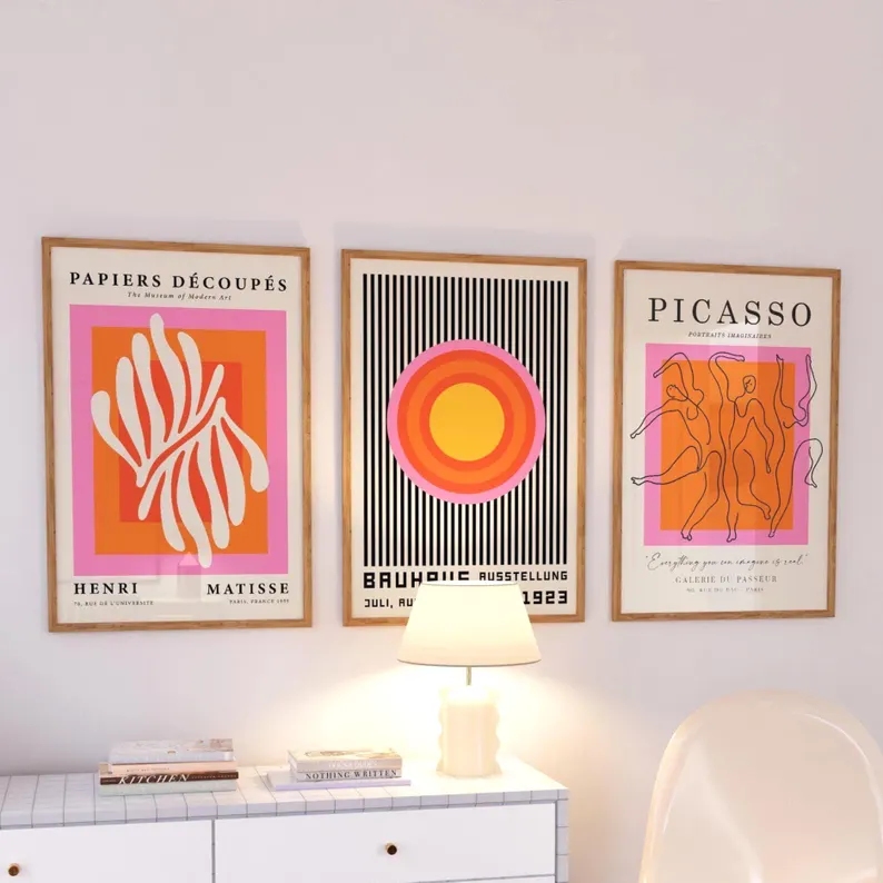 3 peças de arte moderna laranj - Home Decor Reviews avaliação e preço