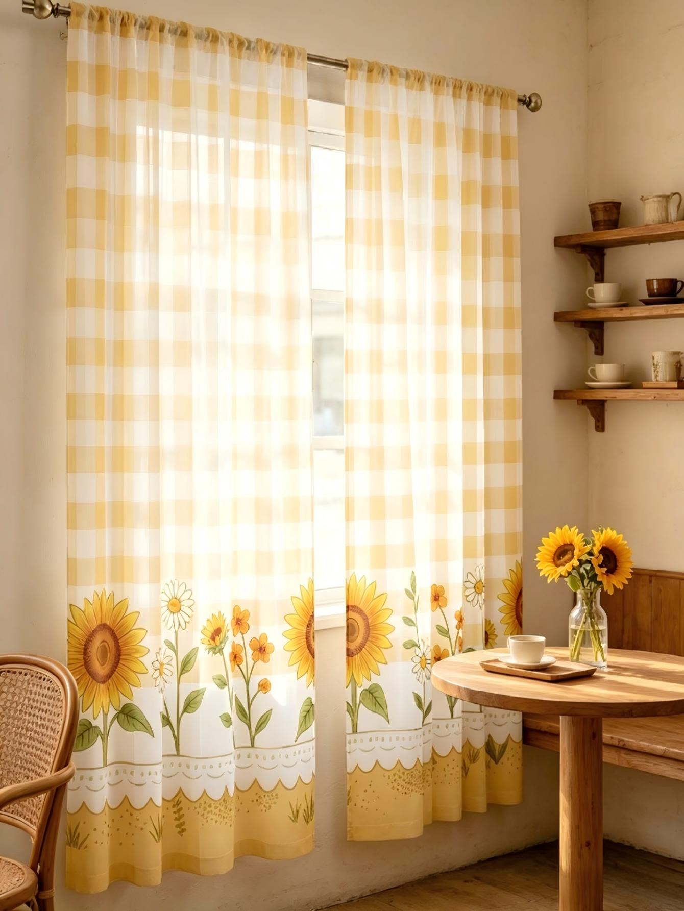 2 Peças de Cortina Transparent - Home Decor Yellow avaliação e preço