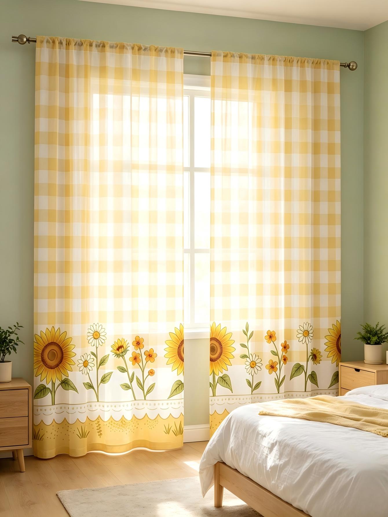 2 Peças de Cortina Transparent - Home Decor Yellow avaliação e preço