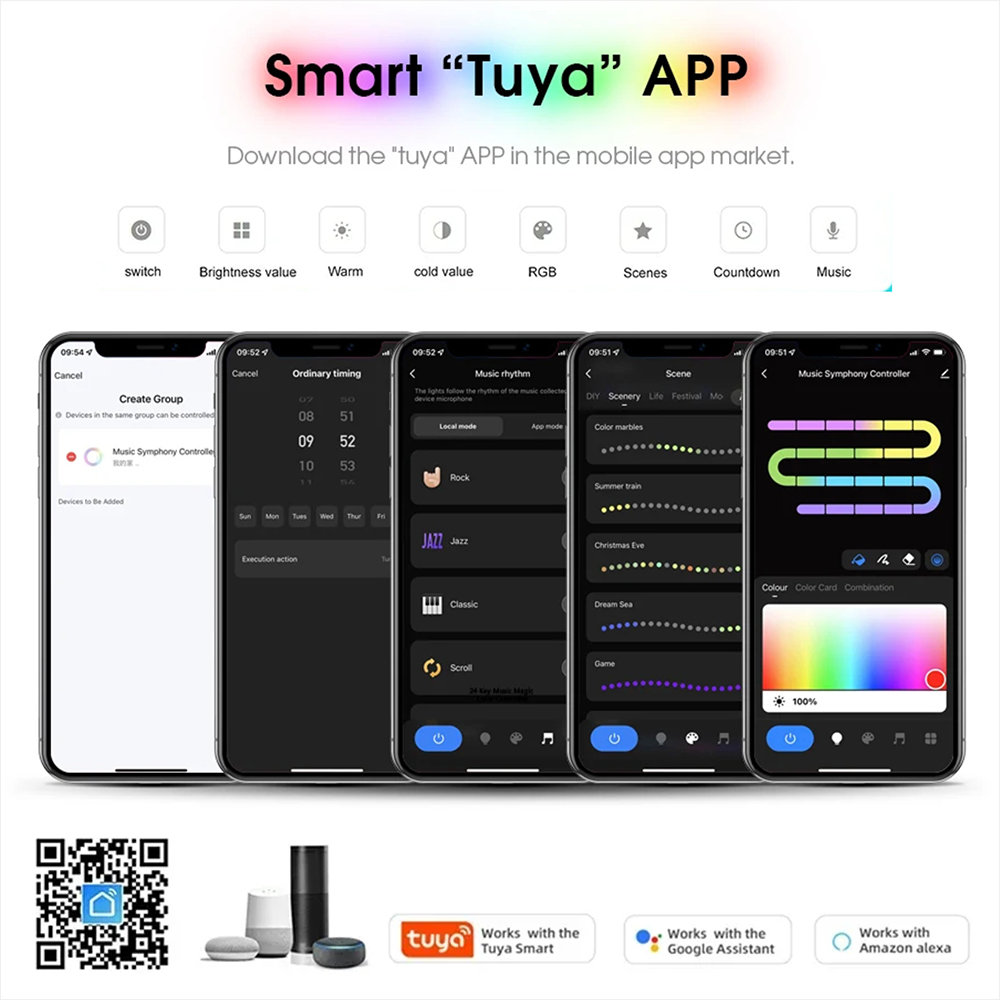 Fita LED Inteligente Tuya WiFi - Home Decor App Free avaliação e preço