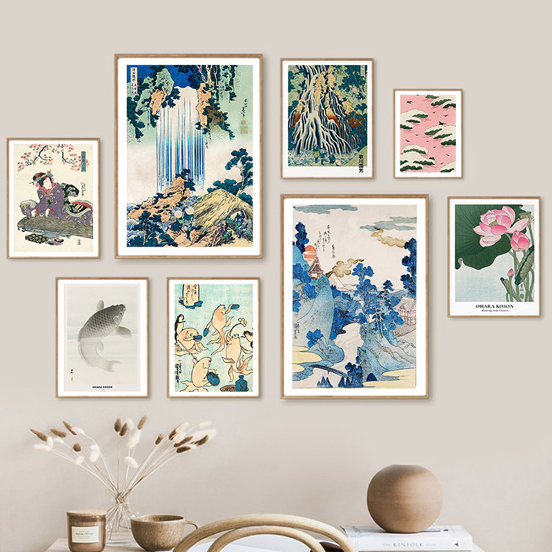 Hokusai ohara koson cartaz de  - Home Decor Japanese avaliação e preço