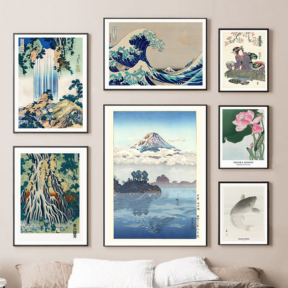 Hokusai ohara koson cartaz de  - Home Decor Japanese avaliação e preço