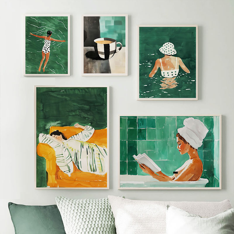 Verde listrado menina livro ca - Home Decor Green avaliação e preço