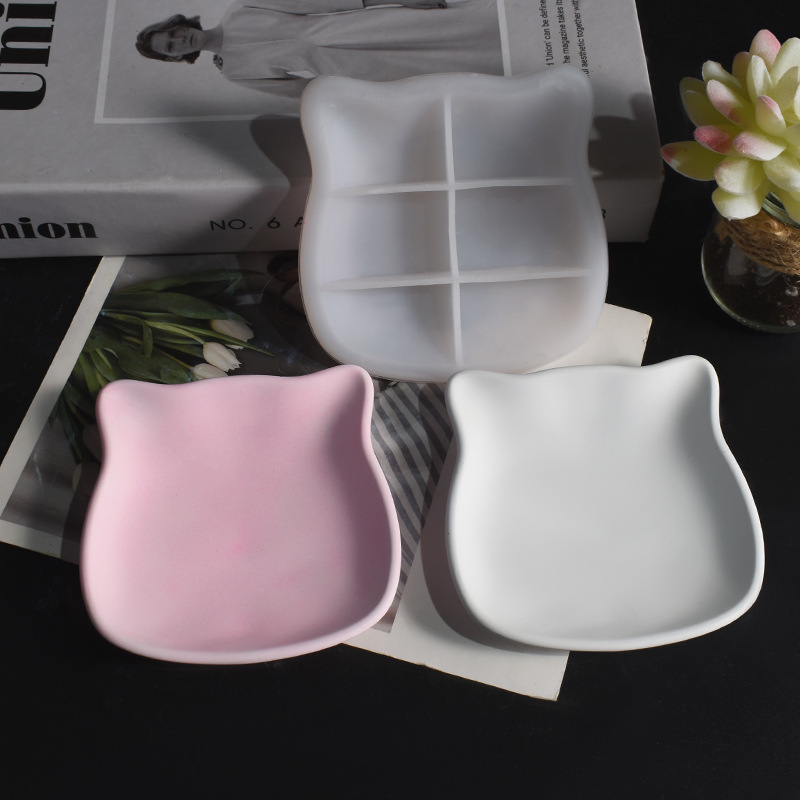Molde de prato de gato de gess - Ceramic Trinket Dish avaliação e preço