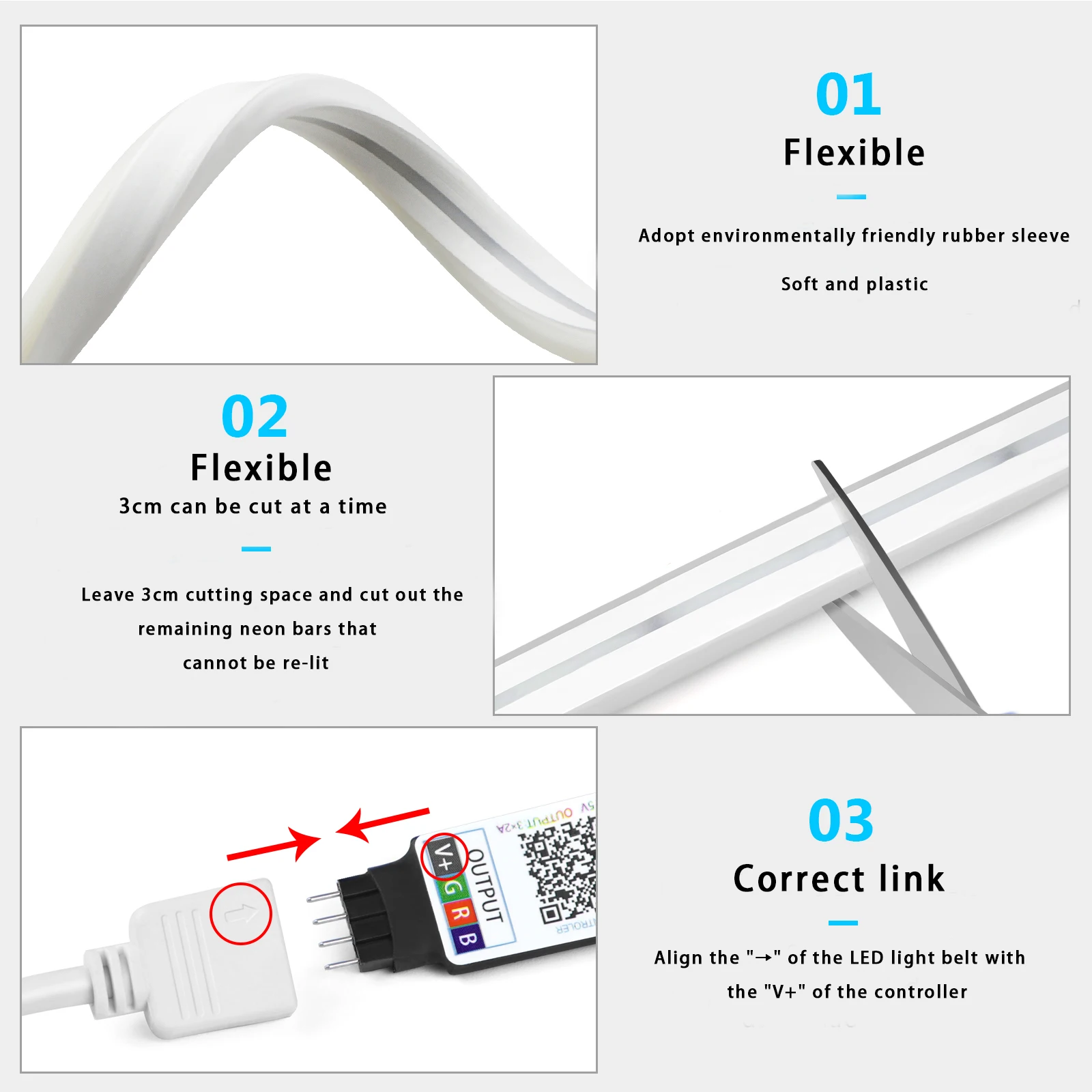1-5m rgb led neon luz de tira  - Home Decor App Free avaliação e preço